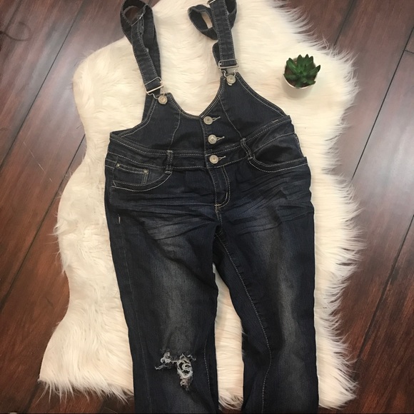 almost famous denim overalls